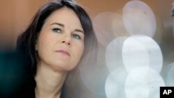 FILE — German Foreign Minister Annalena Baerbock in Berlin, July 13, 2023. On Friday she discussed the fate of Germans held in Iran with her Iranian counterpart, her ministry said. 