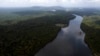 FILE - The Essequibo River flows through Kurupukari crossing in Guyana, Nov. 19, 2023. 