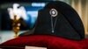 FILE - A black bicorne hat with red, white and blue cockade worn by the French Emperor Napoleon I, from the Collection Jean-Louis Noisiez, is displayed before an auction sale at Osenat auction house in Paris, on Nov. 6, 2023. 