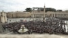 People attend the Angelus prayer led by Pope Francis from his window, at the Vatican, Nov. 12, 2023. (Vatican Media/­Handout via Reuters) 