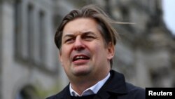 FILE - Maximilian Krah, member of the European Parliament for the far-right Alternative for Germany, is pictured in Berlin, April 24, 2024. Parliament's Identity and Democracy Group on May 23, 2024, expelled AfD, citing Krah's behavior.