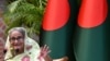 Bangladesh's Prime Minister Sheikh Hasina gestures while speaking to the media, a day after she won the 12th parliamentary elections, in Dhaka on Jan. 8, 2024. 