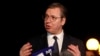 Serbia's President Aleksandar Vucic speaks to the media after a high-level meeting with Kosovo's Prime Minister Albin Kurti (not pictured) at North Macedonia's lakeside resort of Ohrid, March 18. 2023.