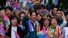 Taiwan's Vice President Lai Ching-te marches during the annual Taiwan's Pride parade in Taipei, Taiwan, Oct. 28, 2023.