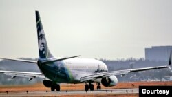 FILE - Alaska Airlines plane is getting ready to take off at Reagan National Airport in Washington, DC, Feb. 16, 2023. (Photo: Diaa Bekheet)