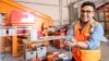 We Recycle Solar Chief Executive Officer Adam Saghei shows metals removed from solar panels to be recycled at the We Recycle Solar plant in Yuma, Arizona, Dec. 6, 2023.