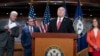 Majority Leader Steve Scalise of Louisiana and other members of the House Republican leadership talk to reporters ahead of the debate and vote on supplemental aid to Israel, at the Capitol in Washington, Nov. 2, 2023.