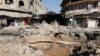 A crater made by an airstrike against Islamic State militants is seen in Mosul, Iraq, Feb. 3, 2017. 