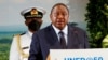 Kenya's President Uhuru Kenyatta speaks at the United Nations Environment Program (UNEP) 50th anniversary celebrations in Gigiri, Nairobi, Kenya, March 3, 2022. 