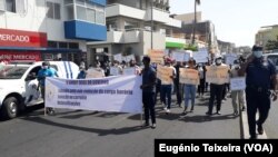 Manifestação de professores na cidade da Praia, Cabo Verde, 23 Março 2022