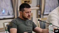 Rais wa Ukraine Volodymr Zelensky alipokutana na waziri wa mambo ya nje wa Marekani Antony Blinken mjini Kyiv, Ukraine Sept 8, 2022