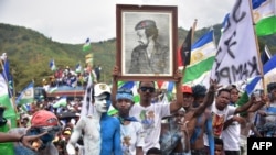 FILE - Supporters of East Timors presidential candidate Jose Ramos-Horta attend an election campaign in Dili, April 12, 2022. East Timor's citizens head to the polls on Tuesday to choose their next leader.