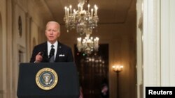 Rais wa Marekani Joe Biden akilihutubia taifa Alhamis na kuliomba bunge kuidhinisha sheria zitakazodhibiti vifo vya bunduki