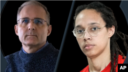  Paul Whelan e Brittney Griner, ambos detidos na Rússia (arquivo)