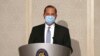 U.S. Health and Human Services Secretary Alex Azar speaks during a meeting with Taiwanese Foreign Minister Joseph Wu in Taipei, Taiwan, Aug. 11, 2020.