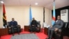 Les présidents João Lourenço, de l'Angola (à g.), Paul Kagame, du Rwanda (centre) et Felix Tshisekedi, de la RDC, à Luanda, le 21 février 2020.