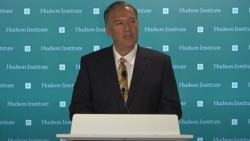 美國前國務卿蓬佩奧（Michael Pompeo）在華盛頓智庫哈德遜研究所發表演講。 （照片來源：視頻截圖）