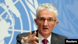 Le Secrétaire général adjoint aux affaires humanitaires et Coordonnateur des secours d'urgence (OCHA) des Nations Unies, Mark Lowcock, à Genève, en Suisse, le 4 décembre 2018. REUTERS / Denis Balibouse 