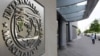 International Monetary Fund logo is seen outside the headquarters building during the IMF/World Bank spring meeting in Washington, U.S., April 20, 2018. REUTERS/Yuri Gripas - RC13CB8CD000