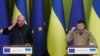 На совместной пресс-конференции президента Европейского Совета Шарля Мишеля и президента Украины Владимира Зеленского. Киев, 20 апреля 2022