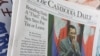 The Cambodia Daily Newspaper, publishing an article on “... Hun Sen Says [The Cambodia Daily] Pay Tax [$6.3 million dollars] or Leave,” displays at the newsstand in Phnom Penh, Cambodia, August 23, 2107. (Hean Socheata/VOA Khmer) 