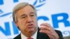 FILE - Antonio Guterres, U.N. High Commissioner for Refugees, says results of peace talks involving Syria, Yemen and Libya "will be vital" to efforts to reduce the current displacement crisis.