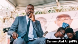 Ousmane Sonko lors d'un débat organisé par le mouvement "Y'en a marre" à la maison de la culture Douta Seck, à Dakar, le 21 février 2019.