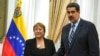 La Haut-Commissaire de l'ONU aux droits de l'Homme, Michelle Bachelet avec le président vénézuélien, Nicolas Maduro.