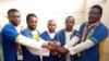 Les cinq militants des mouvements pro-démocratie accusés d'offense au chef de l'État à Kinshasa, RDC, 17 août 2018. (Facebook/Filimbi)