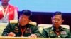 တပ်မတော်ကာကွယ်ရေးဦးစီးချုပ် ဗိုလ်ချုပ်မှုူးကြီး မင်းအောင်လှိုင် တနိုင်ငံလုံးပစ်ခတ်တိုက်ခိုက်မှုဆိုင်ရာ သဘောတူစာချုပ် ( NCA) လက်မှတ်ရေးထိုးစဉ် ( ဖေဖော်ဝါရီ ၁၃ ၂၀၁၈)
