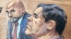 En este dibujo de la corte federal de Brooklyn, Nueva York, aparecen el acusado narcotraficante mexicano Joaquín "El Chapo" Guzmán (der.) junto a su abogado defensor Eduardo Balarezo, durante una audiencia del juicio el 19 de noviembre de 2018.