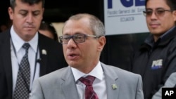 El vicepresidente ecuatoriano fue puesto bajo custodia preventiva el 2 de octubre y fue sentenciado la semana pasada a seis años de prisión por recibir $ 13,5 millones en sobornos ilegales del gigante brasileño de la construcción Odebrecht.