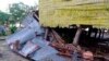 A damaged house is seen after a tsunami hit the Venga village on Solomon Islands, February 7, 2013. 