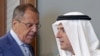 FILE - Russian Foreign Minister Sergei Lavrov (L) and Saudi Foreign Minister Adel Jubeir attend a news conference after a meeting in Moscow, Russia, Aug. 11, 2015.