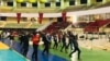 Des danseurs en repetition au Palais des Sports de Ouaga2000, Ouagadougou, le 15 octobre 2021.
