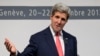 U.S. Secretary of State John Kerry speaks to the media about the deal that has been reached between six world powers and Iran at the International Conference Center of Geneva, Nov. 24, 2013.