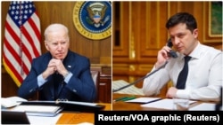 Фото для ілюстрації Reuters/VOA graphic (Reuters): Президент США Джо Байден та президент України Володимир Зеленський