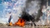 A barricade burns in Mozambique's capital, Maputo, Nov. 5, 2024, in protests that have engulfed the country after the opposition rejected the results of the country's polls which saw the Frelimo party extend its 58-year rule. 
