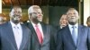 Presiden Laurent Gbagbo (kanan) bersama delegasi ECOWAS setelah pembicaraan di Abidjan, Senin.
