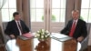 New Turkish President Recep Tayyip Erdogan (r) in a meeting with new Prime Minister Ahmet Davutoglu in Ankara, Turkey, Aug. 29, 2014.