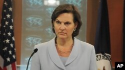 曾任美国国务院发言人的助理国务卿卢岚（Victoria Nuland）资料照