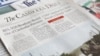 The Cambodia Daily Newspaper published an article on “RFA, VOA Broadcasts Booted Out of Cambodia’s Province,” Phnom Penh, Cambodia, August 29, 2017. (Hean Socheata/VOA Khmer)