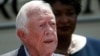 .
Mantan presiden Jimmy Carter dalam sebuah konferensi pers di Plains, 18 September 2019.
