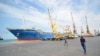 A ship docks at the Red Sea port of Hodeidah, Yemen, Feb. 1, 2017. 