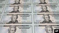 Newly printed $20 bills, with the image of President Andrew Jackson, at the Bureau of Engraving and Printing in Washington