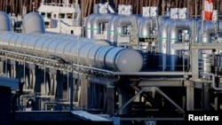 FILE PHOTO: Pipes at the landfall facilities of the 'Nord Stream 2' gas pipeline in Lubmin