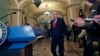Senate Majority Leader Mitch McConnell of Kentucky, walks to the podium to speak to the media, on Capitol Hill, Sept. 19, 2017, in Washington.