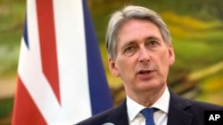Le secrétaire au Foreign Office Philip Hammond (archives)