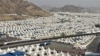 A general view shows tents housing Muslims pilgrims in Mina, near Islam's holy city of Mecca, on June 26, 2023 during the annual Hajj pilgrimage.
