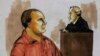 FILE - A 2009 courtroom drawing shows David Coleman Headley, left, pleading not guilty before U.S. District Judge Harry Leinenweber in Chicago to charges that accuse him of conspiring in the deadly 2008 terrorist attacks in Mumbai.